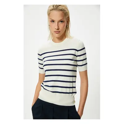 Koton Navy Blue Striped Women's Sweater