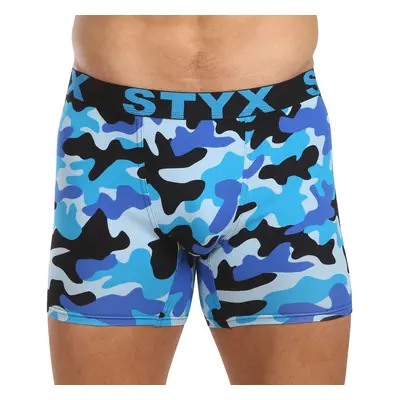 Pánské boxerky Styx long art sportovní guma maskáč modrý