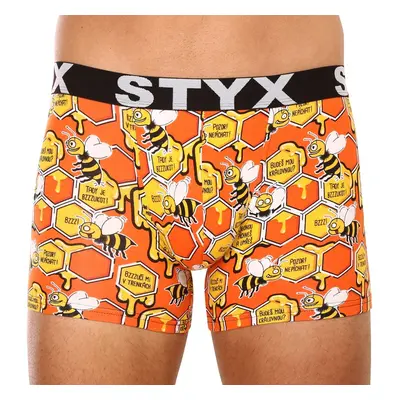 Pánské boxerky Styx long art sportovní guma včelky