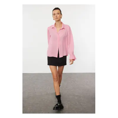 Trendyol Pink Spanish Sleeve Woven Shirt