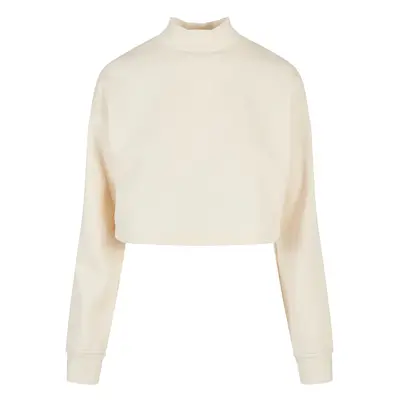 Dámy Cropped Oversized Sweat High Neck Crew whitesand