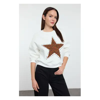 Trendyol Ecru Knitted Sweatshirt