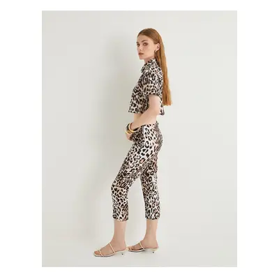 Koton Leopard Capri Pants High Waist