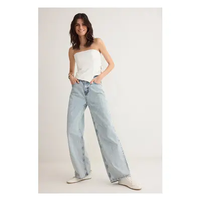 Trendyol Light Blue High Waist Wide Leg Jeans