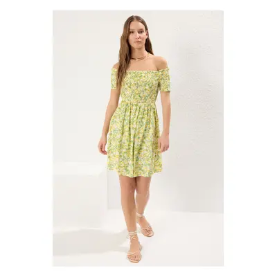 Trendyol Multicolored Plain Gipel Mini Woven Dress