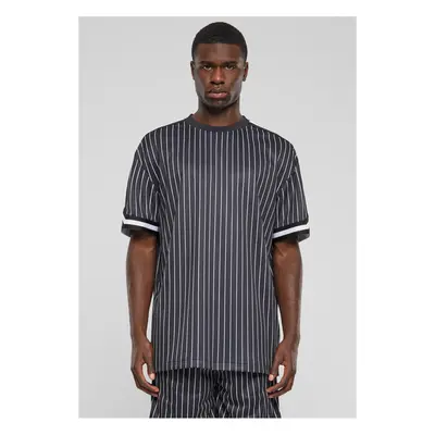 Pánské tričko Oversized Striped Mesh Tee - černo/bílé