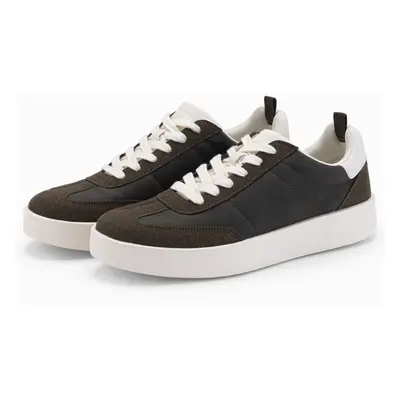 Ombre Old-school men's sneakers on thick sole - dark brown