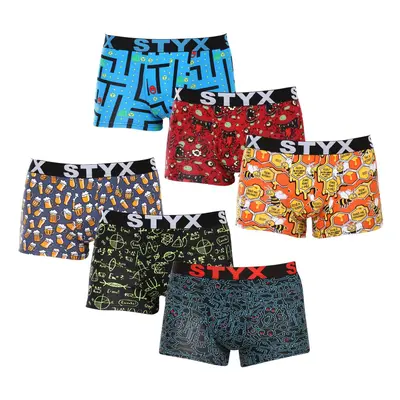 6PACK pánské boxerky Styx art sportovní guma vícebarevné