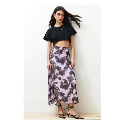 Trendyol Multi Color Patterned Chiffon Fabric A-line Midi Length Woven Skirt