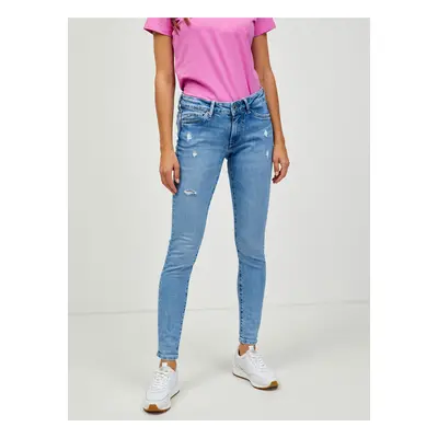 Světle modré dámské skinny fit džíny Pepe Jeans Pixie - Dámské