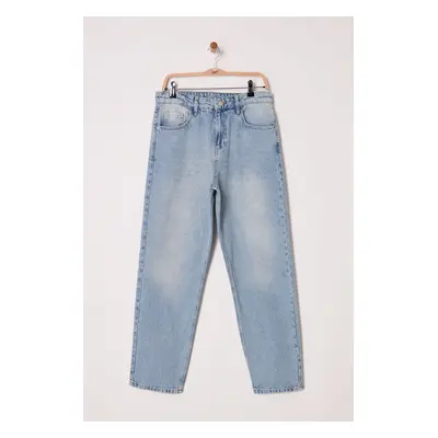 Trendyol Blue Distressed Effect Baggy Fit Jeans