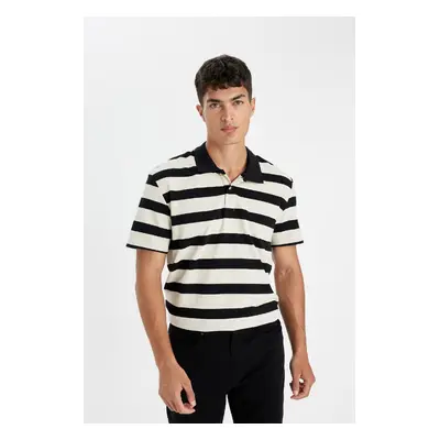 DEFACTO New Regular Fit Striped Short Sleeve Polo Shirt