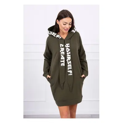 Kesi Oversize khaki šaty s kapucí