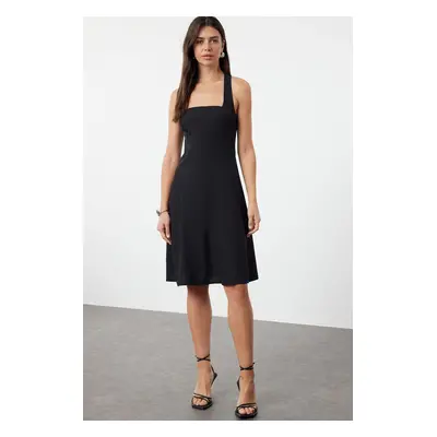 Trendyol Black A-Cut Square Neck Mini Woven Dress