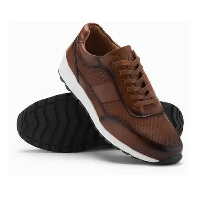 Ombre Men's eco leather sports shoes sneakers - brown