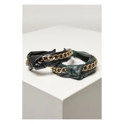 Alice Band with Chain 2-Pack black/bottlegreen