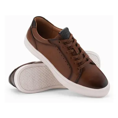 Ombre Men's eco leather sneaker shoes - brown