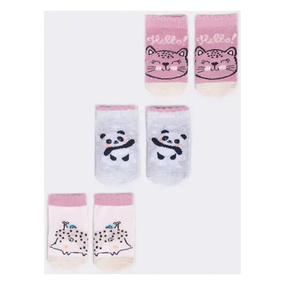 Yoclub Kids's 3Pack Baby Girl's Socks SKA-0110G-AA30-002