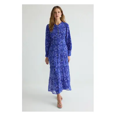 Trendyol Purple Lined Floral Woven Chiffon Dress