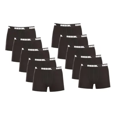 10PACK pánské boxerky Nedeto Rebel černé