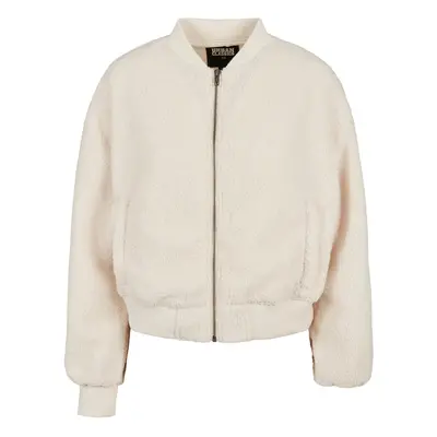 Dámská oversized bunda Sherpa Bomber Jacket whitesand