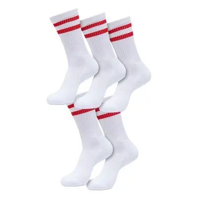 Ponožky Double Stripe 5-Pack bílé/červené