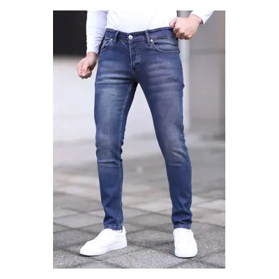 Trendyol Navy Blue Skinny Ribbed Jeans