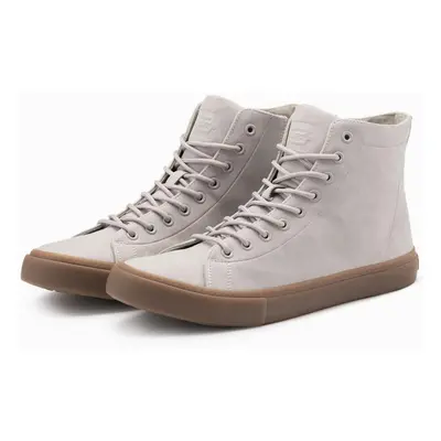 Ombre Men's ankle sneakers with rubber sole - ash