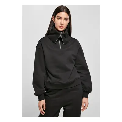 Dámské oversized High Neck Troyer Crew černé