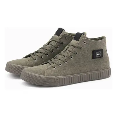 Ombre Men's high top canvas sneakers shoes - olive