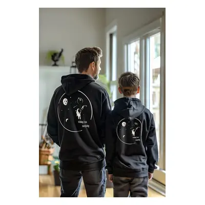 Trendyol Black Boy Father-Son Back Printed Knitted Mini Me Sweatshirt