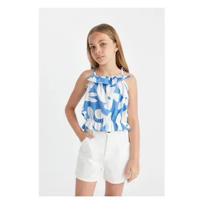 DEFACTO Girl's Patterned Strap Blouse