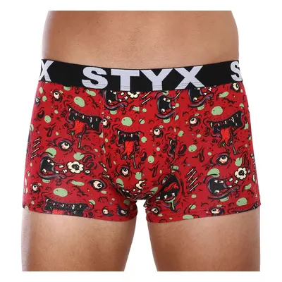 Pánské boxerky Styx art sportovní guma nadrozměr zombie