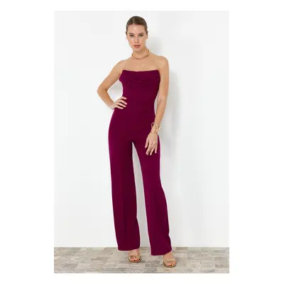 Trendyol Plum Corset Detailed Woven Jumpsuit