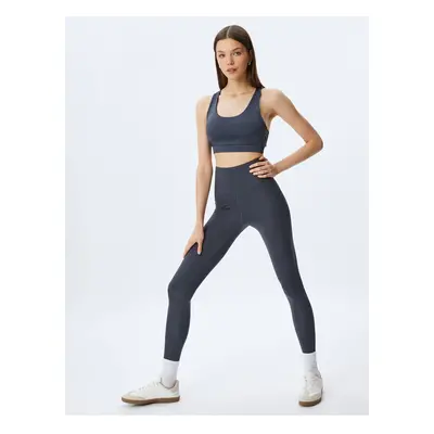 Koton Sports Tights High Waist Slim Fit Stitched Detail Interlock