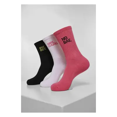 Girl Gang Socks 3-Pack pink/wht/blk