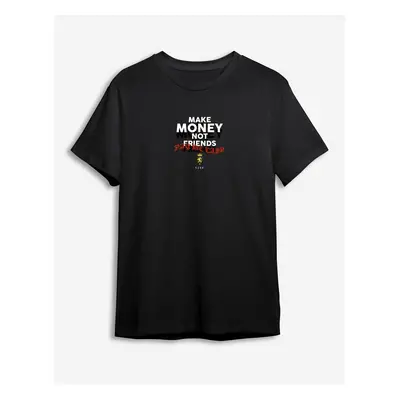 Trendyol Black Text Printed Regular Cut T-shirt