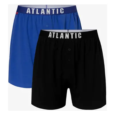 Pánské volné boxerky ATLANTIC 2Pack - modrá, námořnická modrá