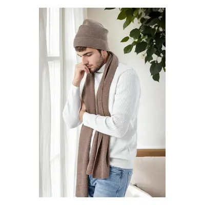 35261 Dewberry Mens Scarf Beret Set-COFFEE