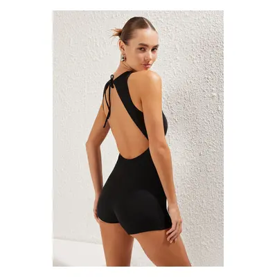 Trendyol Black*001 Plain Barbell Shorts Suspender Swimsuit