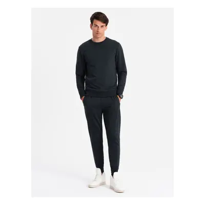 Ombre BASIC men's cotton sweatshirt set unbuttoned sweatshirt + joggers