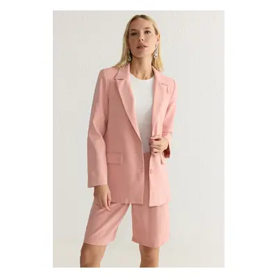 Trendyol Pink Lined Regular Fit Woven Blazer Jacket