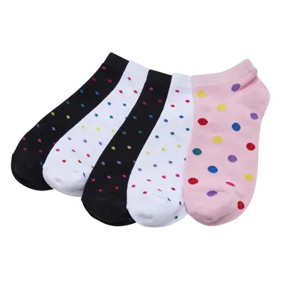 No Show Socks Rainbow Dots 5-balení bílá/černá/hibiskuspink