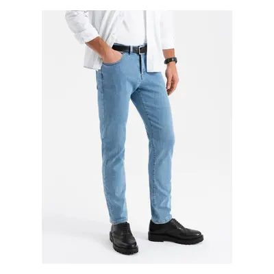 Ombre Classic men's SLIM FIT jeans with elastane - light blue