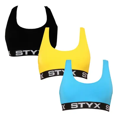 3PACK dámská podprsenka Styx sport vícebarevná