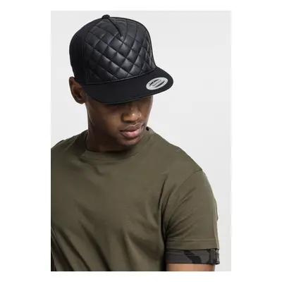 Diamond Quilted Snapback černý