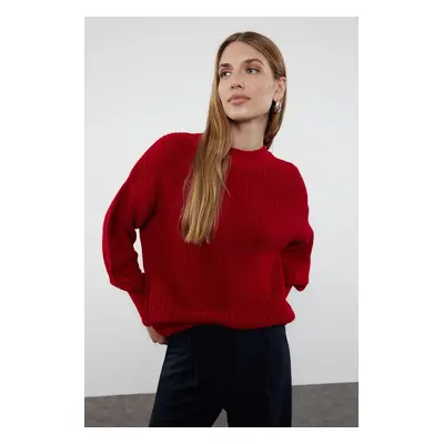 Trendyol Red Wide Fit Basic Knitwear Sweater