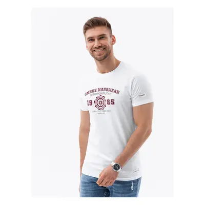 Ombre Men's college print t-shirt - white