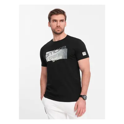 Ombre Men's cotton t-shirt with logo - black