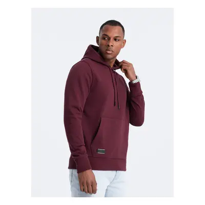 Ombre BASIC men's cotton sweatshirt kangaroo hoodie - maroon